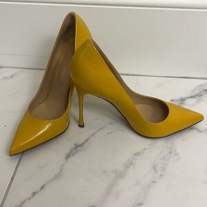 Sergio Rossi Yellow Patent Pumps